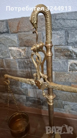 Масивна месингова везна , снимка 6 - Антикварни и старинни предмети - 51409916