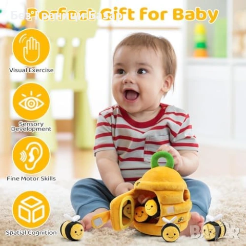Нова Montessori бебешка играчка кошер с 5 пчелички и звукови ефекти за бебе, снимка 5 - Образователни игри - 53278946