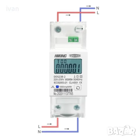 100А монофазен електромер за DIN шина , снимка 3 - Други стоки за дома - 50180905