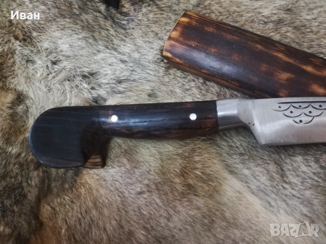 Масивен Нож,Острие Каракулак с Дървена Кания за Възстановки, снимка 3 - Екипировка - 53191844