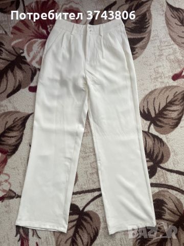 Нов бял елегантен панталон, снимка 1 - Панталони - 46435245