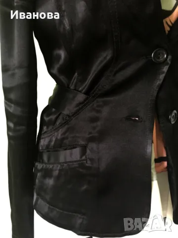 Сакон сатен. Черен блейзър. Черно сатетено сако, снимка 8 - Сака - 49884152