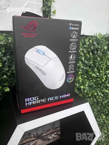 Безжична геймърска мишка Asus ROG Harpe Ace Mini, ROG AimPoint Pro optical sensor - нова, снимка 6 - Клавиатури и мишки - 52441508