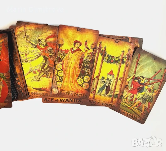 Карти Таро пластик с холограмен ефект, снимка 3 - Езотерика - 45294201