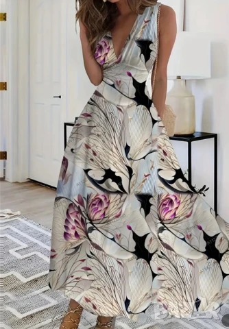 Лятна дълга рокля на цветя