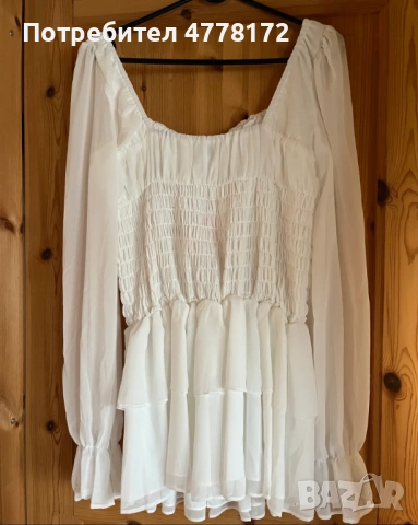 Кокетна бяла рокля, снимка 4 - Рокли - 53984739