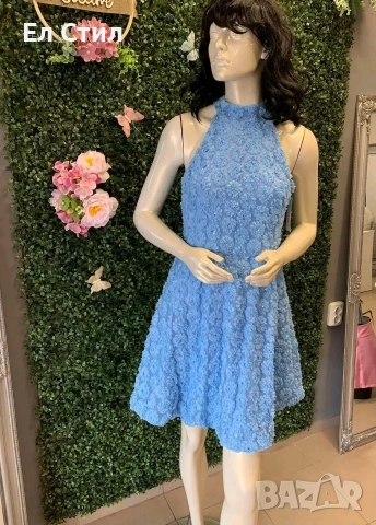 🌹Дамска рокля С 3д цветя,стандартен размер за С и М