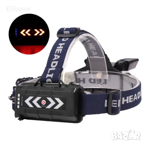 Фенер – челник с лампи  L2 + 2 х T6 + 2 LED фара и USB захранване FL71, снимка 2 - Други - 52805791