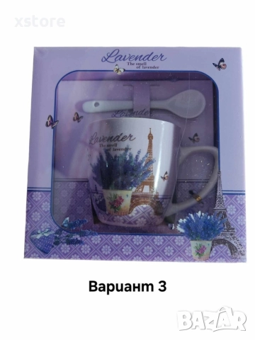 Комплект порцеланова чаша с лъжичка, снимка 6 - Чаши - 52712493