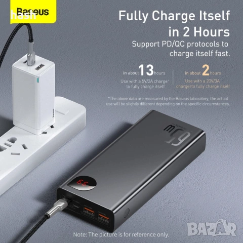 Външна батерия с 2xUSB-A и 1xUSB-C изходи и технология за бързо зареждане - Baseus Adaman Metal Digi, снимка 6 - Безжични зарядни - 53610613