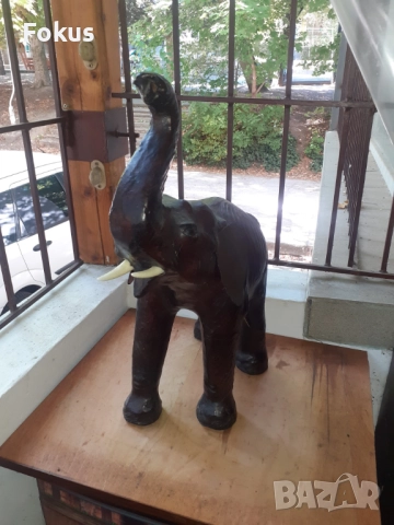 Голям кожен слон играчка слонче, снимка 2 - Антикварни и старинни предмети - 51825185