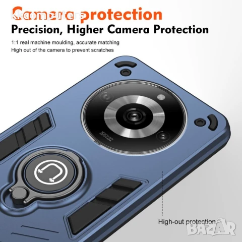 Realme 11 Pro+ / 11 Pro 5G Удароустойчив Калъф с Пръстен Стойка и Скрийн Протектор, снимка 5 - Калъфи, кейсове - 50513773