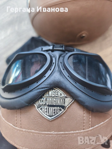 Zengen KCO Original - Винтидж кожена каска, снимка 4 - Аксесоари и консумативи - 53617040