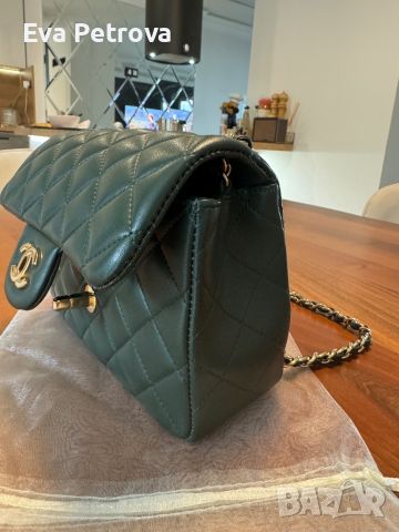 Chanel twist olive дамска мини чанта 20см., снимка 3 - Чанти - 46389706