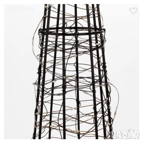 Коледна светеща елха с черна мрежа, 300 LED светлини, 8 функции , снимка 3 - Декорация за дома - 52379122