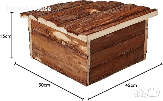 Дървена ъглова къщичка CROCI, 42 x 15 x 30 см, снимка 2 - Декоративни зайчета - 54203381