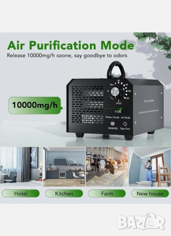 Генератор на озон, FELLAT 10000 mg/h Индустриален пречиствател на въздух с режим въздух/вода , снимка 10 - Овлажнители и пречистватели за въздух - 54136980