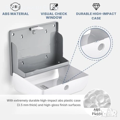 Нов Стенен диспенсър за кърпи за ръце 200+ листа, без пробиване баня, снимка 5 - Други стоки за дома - 53645513