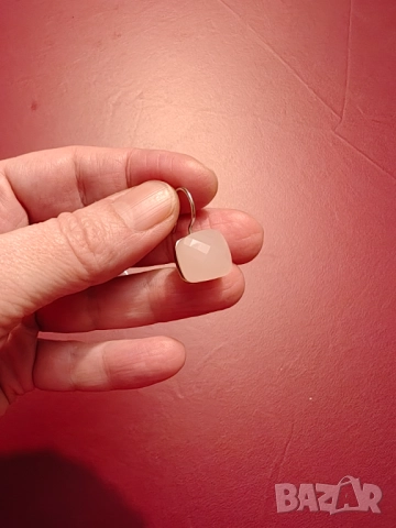 Масивни сребърни обеци с розов кварц 