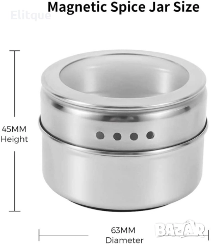 Комплект съдове за подправки на магнитна стойка, снимка 4 - Други - 52889048