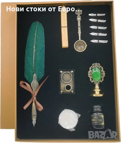 Комплект ръчно изработени винтидж пера с калиграфски пера, калиграфски пера,