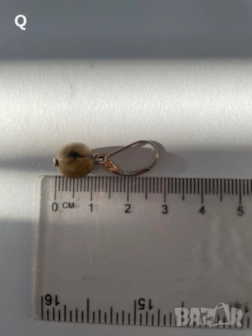 Сребърни обеци с кафяво-черен камък, проба 925 (7), снимка 2 - Обеци - 50957865