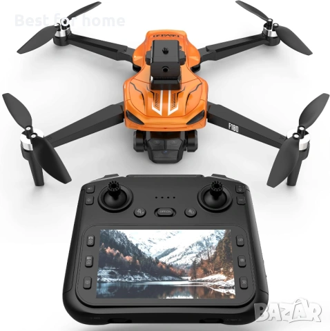 F180 GPS дрон с камера 4K, 4.5"LCD екран за начинаещи, 90° електрически регулируем обектив