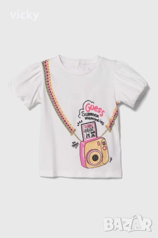Детска тениска в бяло Guess, размер 96-104см