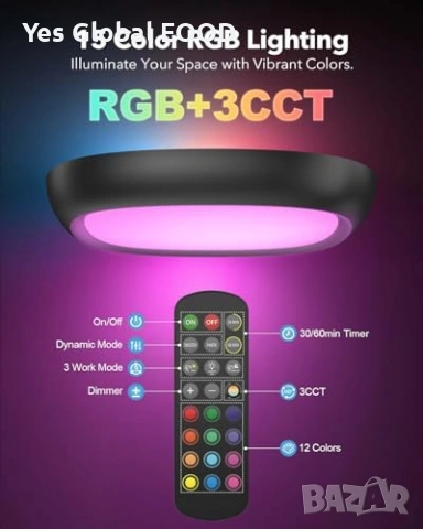 2бр RGB лампи със сензор 550LM USB 12000mAh, снимка 5 - Лампи за таван - 53615001