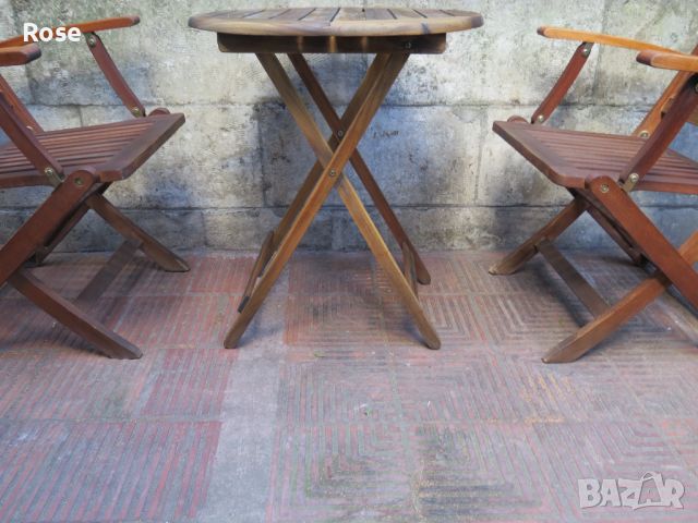 Градински мебели от тиково дърво- маса ,2бр. стол, снимка 9 - Къмпинг мебели - 45357782