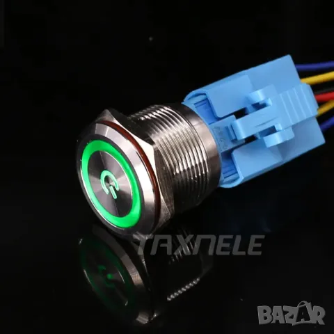 Метален бутон 22mm/черерна подсветка/230V, снимка 2 - Друга електроника - 49918579