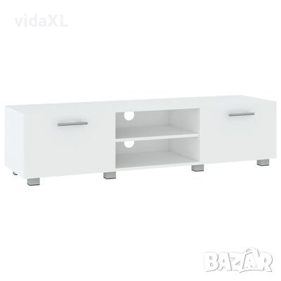 vidaXL ТВ шкаф, бял, 140x40x35 см, инженерно дърво