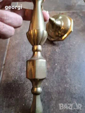 два масивни бронзови свещника за стена 7/2, снимка 7 - Декорация за дома - 49778938