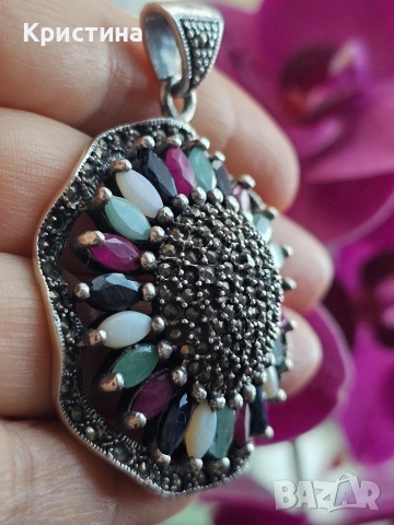 Масивен сребърен медальон , снимка 4 - Колиета, медальони, синджири - 53905949