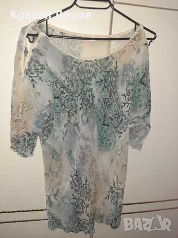 лятна блуза от рисувана коприна , снимка 2 - Туники - 45573595