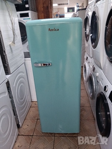 Като нов голям синьо зелен хладилник Amica с 2 години Гаранция!