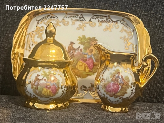 Бароков сервиз порцелан с 22 К злато