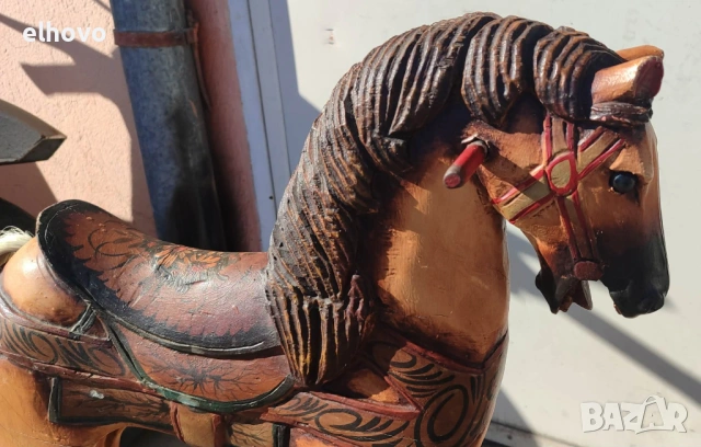 Дървено конче, люлка, снимка 5 - Антикварни и старинни предмети - 53793557