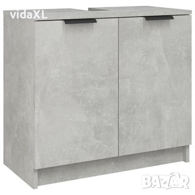 vidaXL Шкаф за баня, бетонно сив, 64,5x33,5x59 см, инженерно дърво（SKU:811308, снимка 1 - Шкафове - 46310687