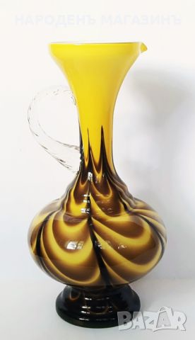 OPALINE - FLORENCE – Италианска висока ваза или кана от цветно стъкло, снимка 2 - Други ценни предмети - 45810430