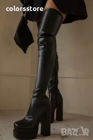 Чизми на ток - черна кожа - VSB1