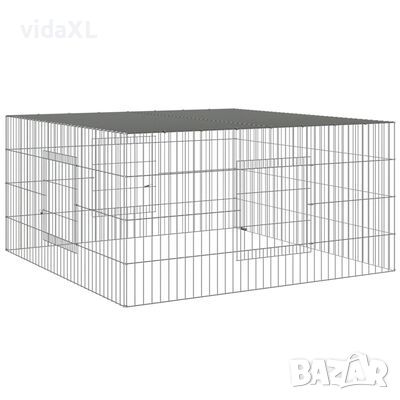 vidaXL Клетка за зайци, 110x110x55 см, поцинковано желязо（SKU:171562