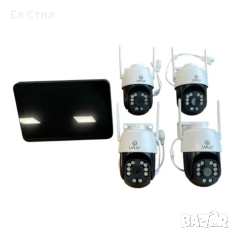Комплект 4 камери HD с дисплей - интелигентно засичане на движение и сигурност, снимка 6 - Комплекти за видеонаблюдение - 53804493