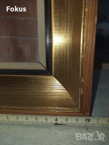 Стара красива картина с хубава рамка мало платно подпис, снимка 4 - Антикварни и старинни предмети - 53363540