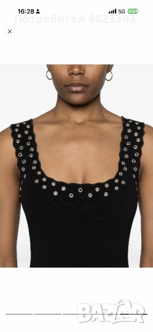 Черна рокля Maje, снимка 4 - Рокли - 52423405