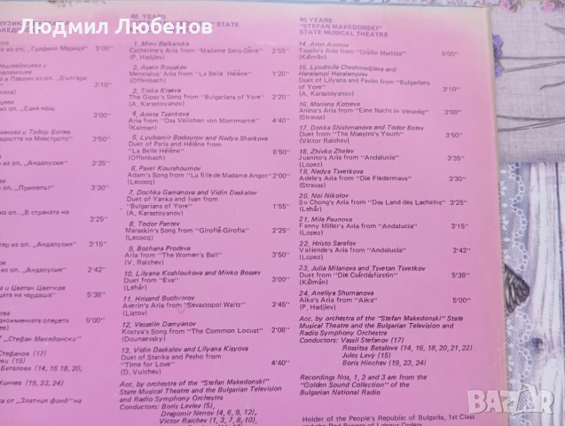 Двойна грамофонна плоча 40години Държавен музикален театър Стефан Македонски ВРА 12261/2, снимка 4 - Грамофонни плочи - 52857529