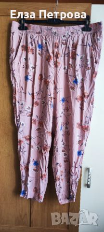 Бледорозов летен панталон на цветя, снимка 1 - Панталони - 46415233