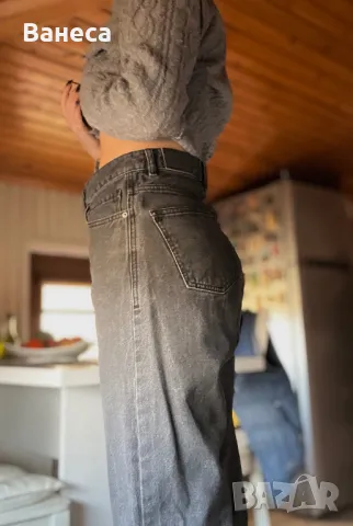 Черни дънки mom jeans, снимка 2 - Дънки - 48479102