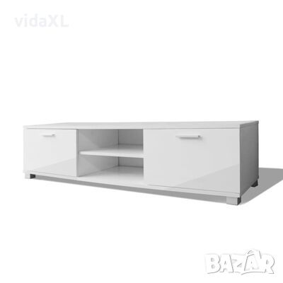 vidaXL ТВ шкаф, бял гланц, 140x40,5x35 см（SKU:243043