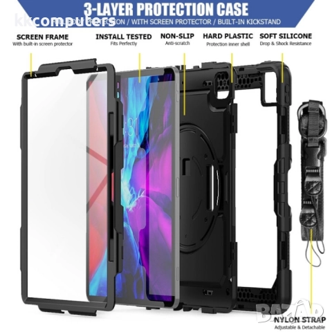 Apple iPad Pro 13 2024 Handle Silicone/ Hydric PC Удароустойчив Калъф и Протектор, снимка 10 - Калъфи, кейсове - 52848615